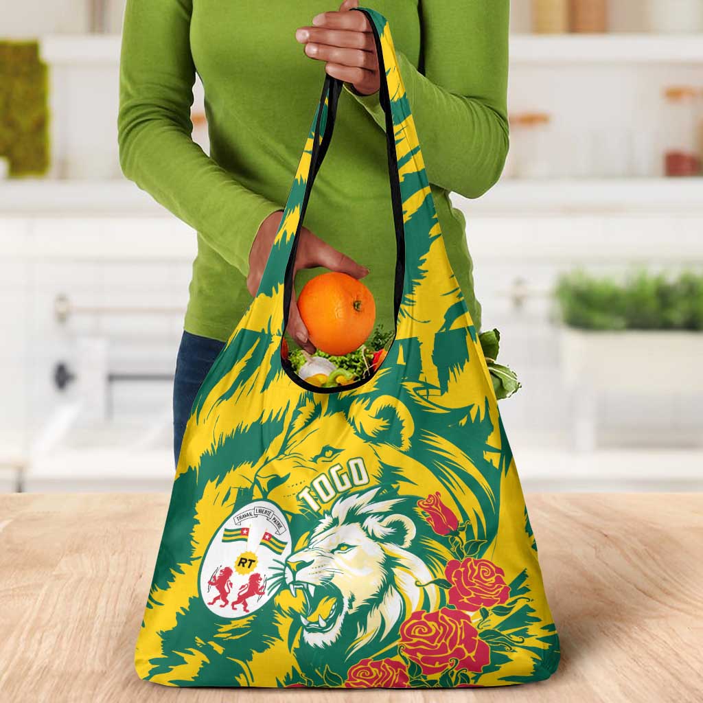 Togo Independence Day Grocery Bag Lion and Rose Proud To Be Togolese