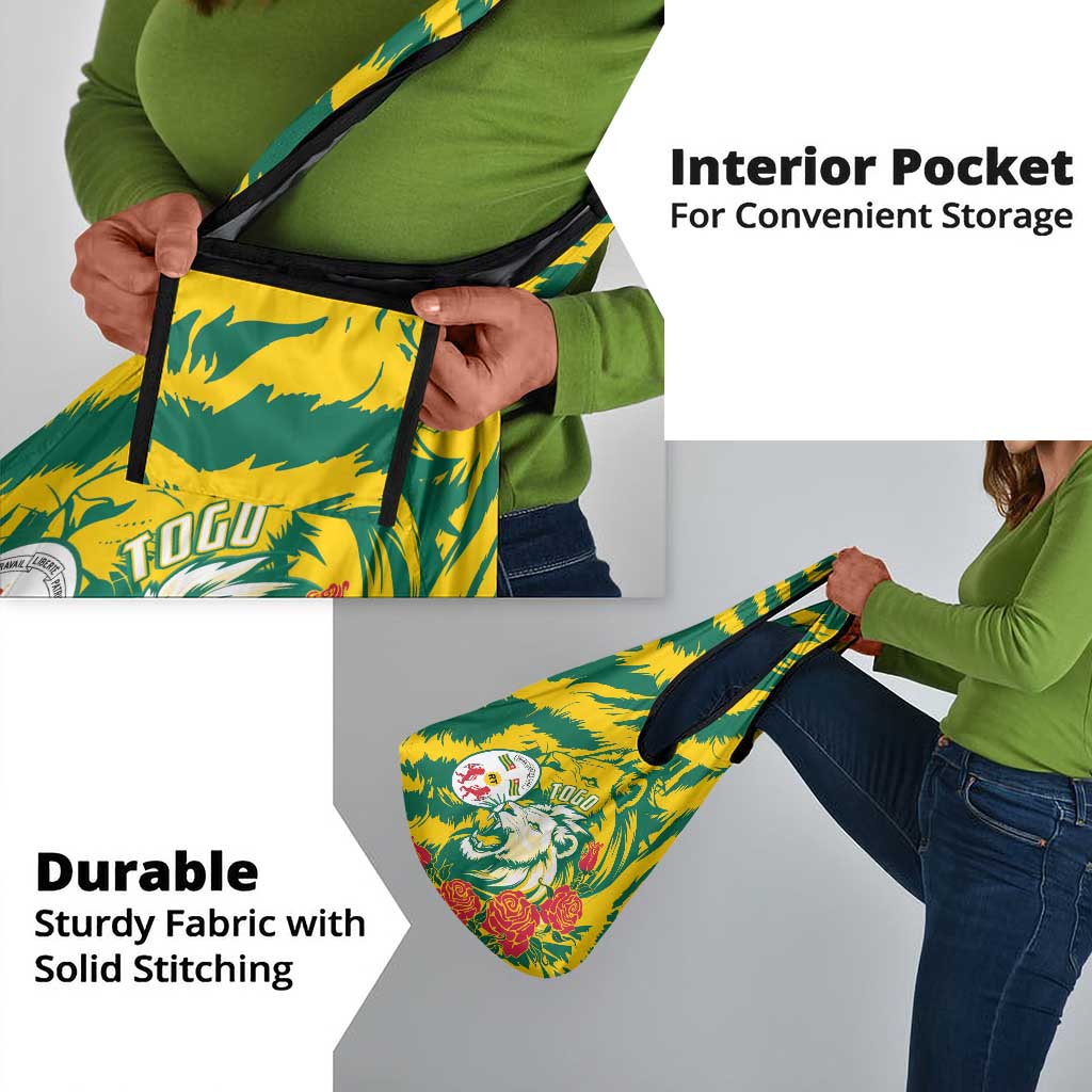Togo Independence Day Grocery Bag Lion and Rose Proud To Be Togolese