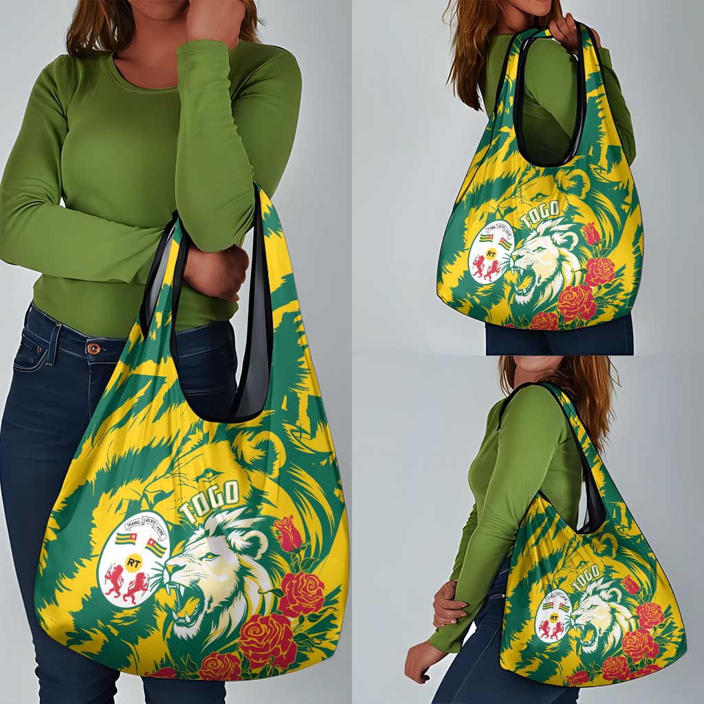 Togo Independence Day Grocery Bag Lion and Rose Proud To Be Togolese