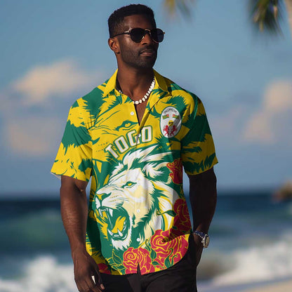 Togo Independence Day Hawaiian Shirt Lion and Rose Proud To Be Togolese