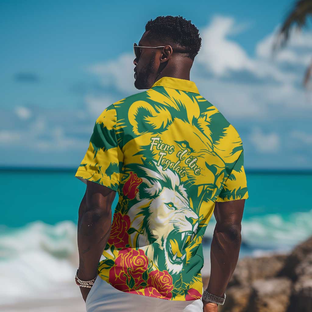 Togo Independence Day Hawaiian Shirt Lion and Rose Proud To Be Togolese