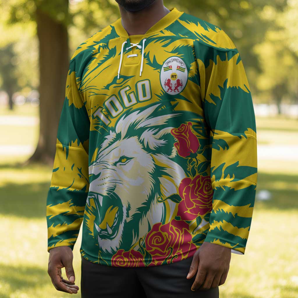 Togo Independence Day Hockey Jersey Lion and Rose Proud To Be Togolese