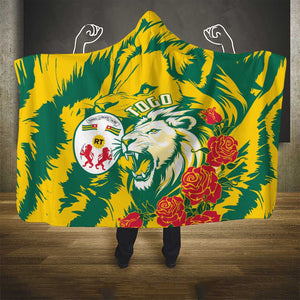 Togo Independence Day Hooded Blanket Lion and Rose Proud To Be Togolese