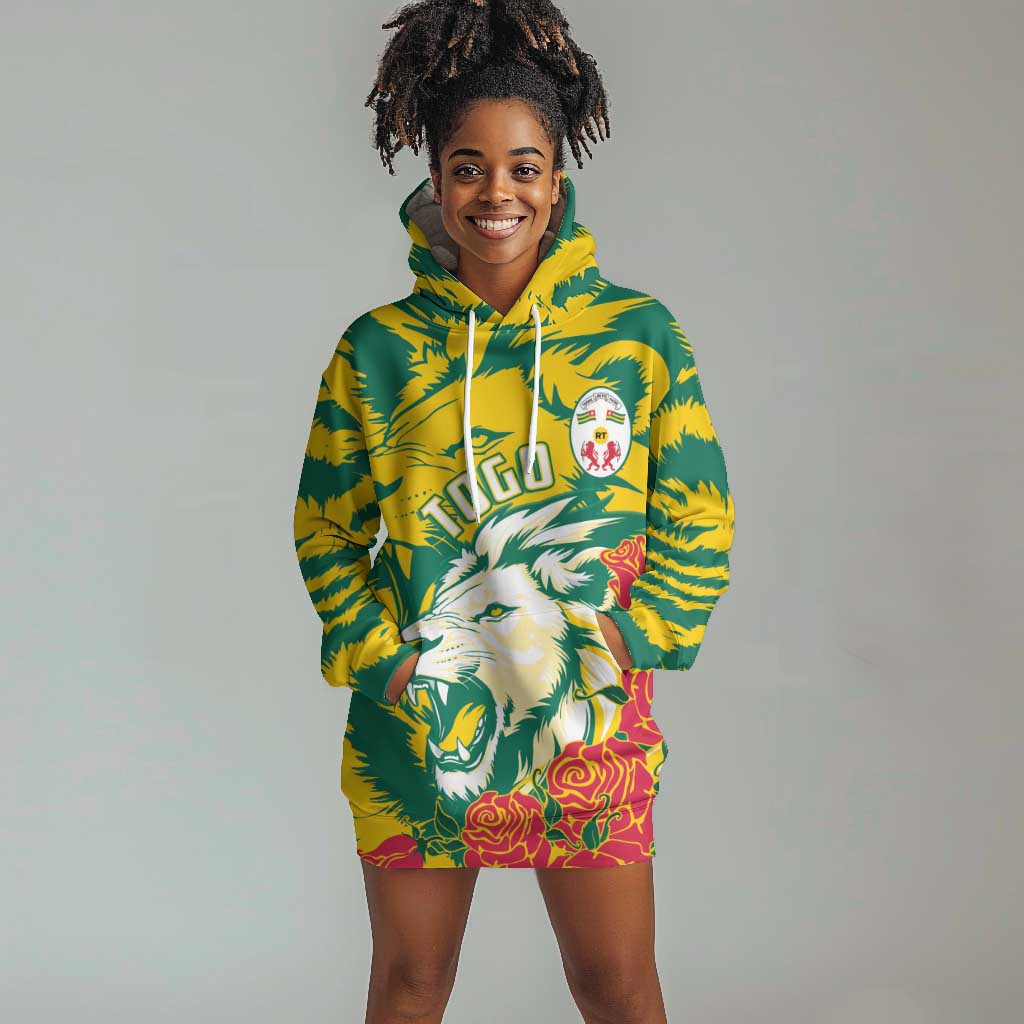 Togo Independence Day Hoodie Dress Lion and Rose Proud To Be Togolese