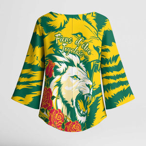 Togo Independence Day Kimono Sleeve Blouse Lion and Rose Proud To Be Togolese