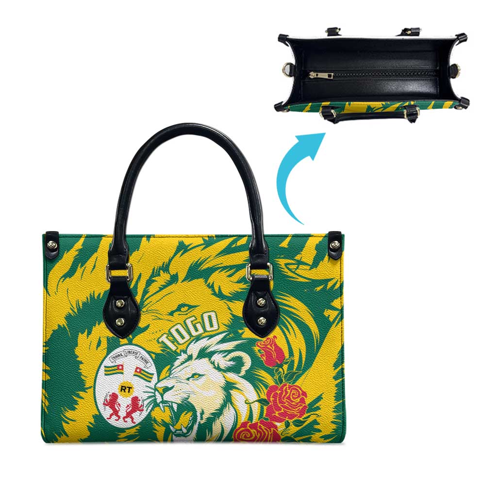 Togo Independence Day Leather Bag Lion and Rose Proud To Be Togolese