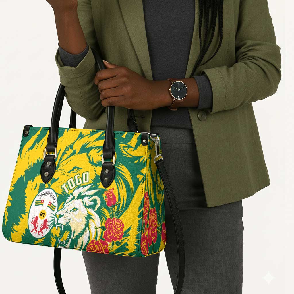 Togo Independence Day Leather Bag Lion and Rose Proud To Be Togolese
