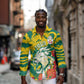 Togo Independence Day Long Sleeve Button Shirt Lion and Rose Proud To Be Togolese
