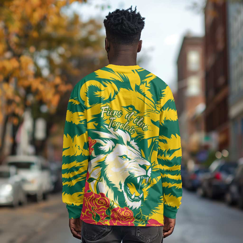 Togo Independence Day Long Sleeve Shirt Lion and Rose Proud To Be Togolese