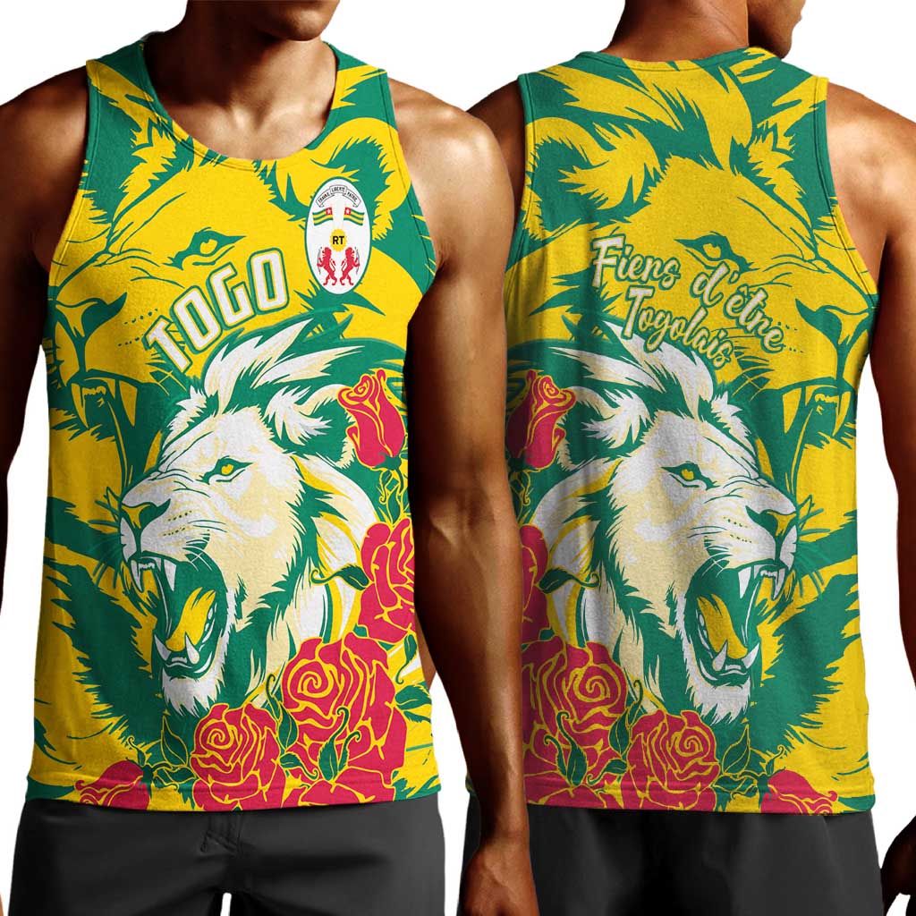 Togo Independence Day Men Tank Top Lion and Rose Proud To Be Togolese