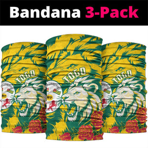 Togo Independence Day Neck Gaiter Lion and Rose Proud To Be Togolese
