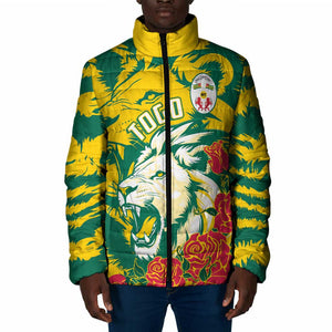 Togo Independence Day Padded Jacket Lion and Rose Proud To Be Togolese