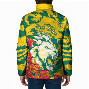 Togo Independence Day Padded Jacket Lion and Rose Proud To Be Togolese