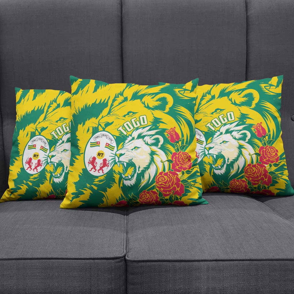 Togo Independence Day Pillow Cover Lion and Rose Proud To Be Togolese