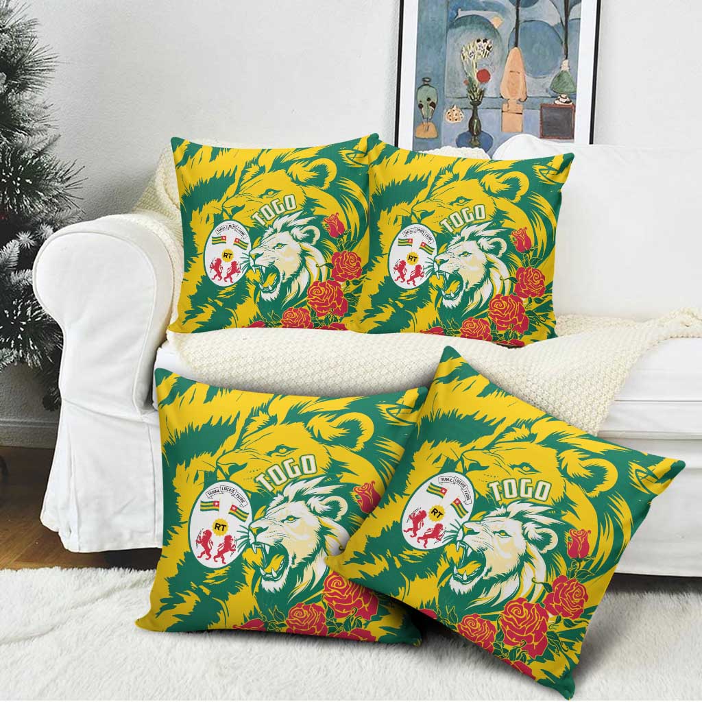 Togo Independence Day Pillow Cover Lion and Rose Proud To Be Togolese