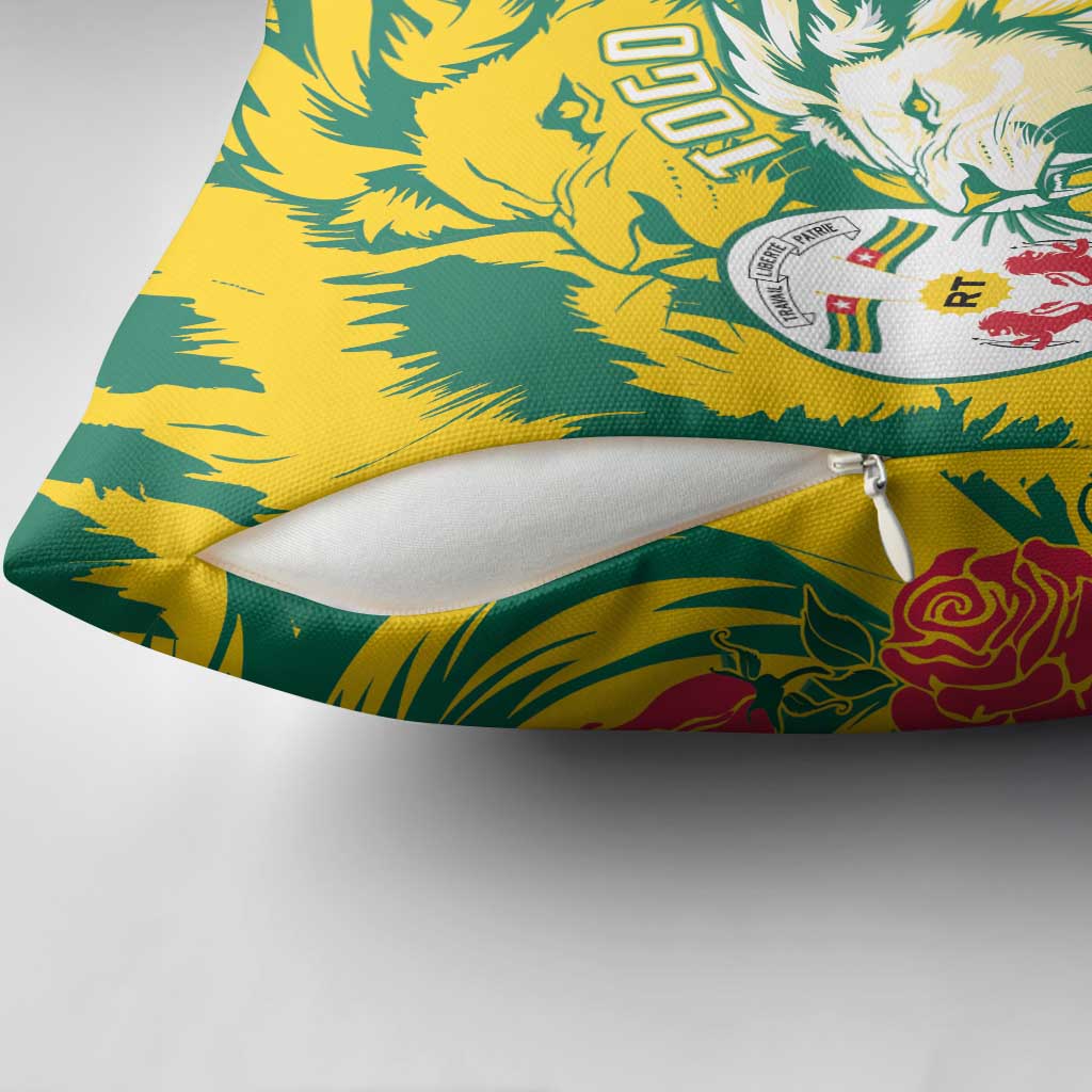 Togo Independence Day Pillow Cover Lion and Rose Proud To Be Togolese