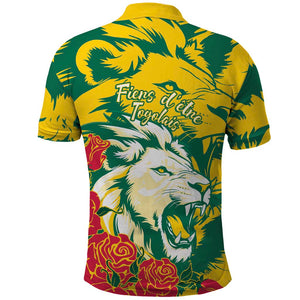 Togo Independence Day Polo Shirt Lion and Rose Proud To Be Togolese