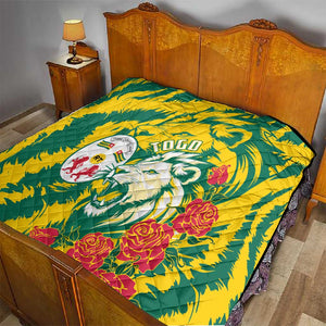 Togo Independence Day Quilt Lion and Rose Proud To Be Togolese