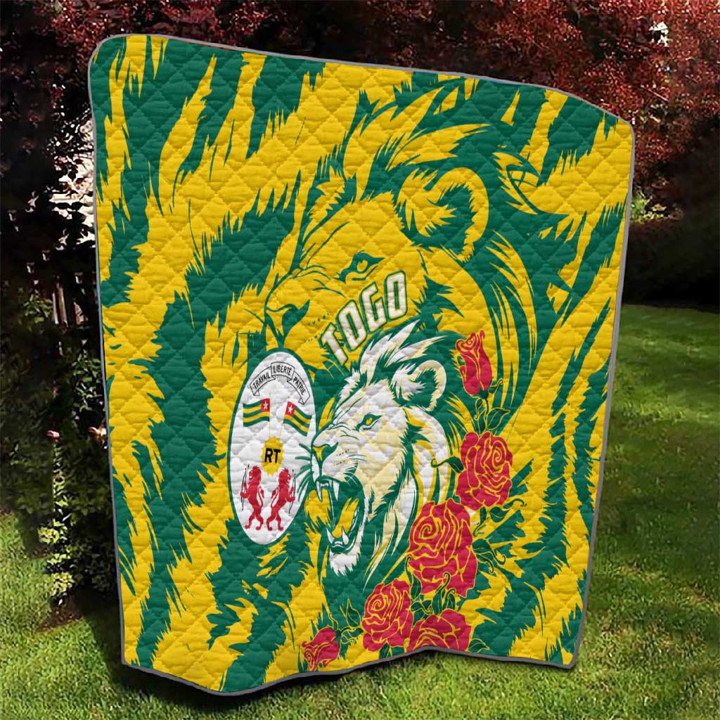 Togo Independence Day Quilt Lion and Rose Proud To Be Togolese