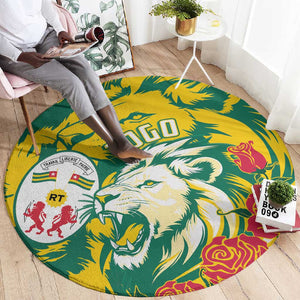 Togo Independence Day Round Carpet Lion and Rose Proud To Be Togolese