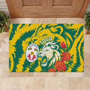 Togo Independence Day Rubber Doormat Lion and Rose Proud To Be Togolese
