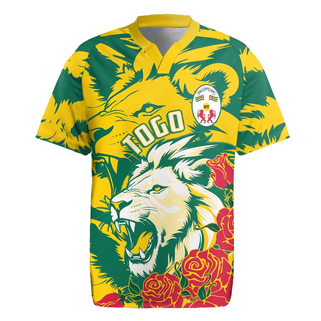 Togo Independence Day Rugby Jersey Lion and Rose Proud To Be Togolese