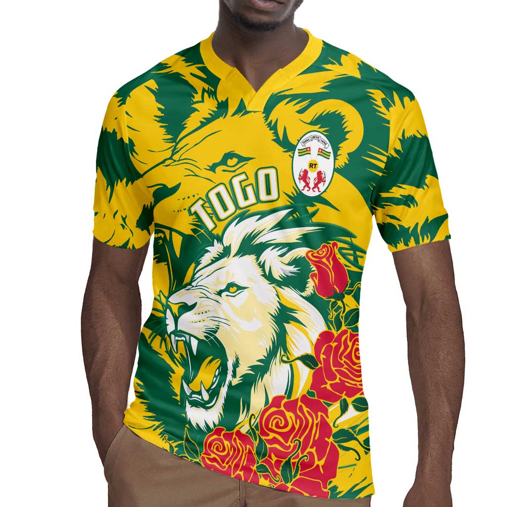 Togo Independence Day Rugby Jersey Lion and Rose Proud To Be Togolese