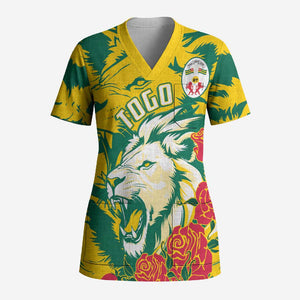 Togo Independence Day Scrub Top Lion and Rose Proud To Be Togolese