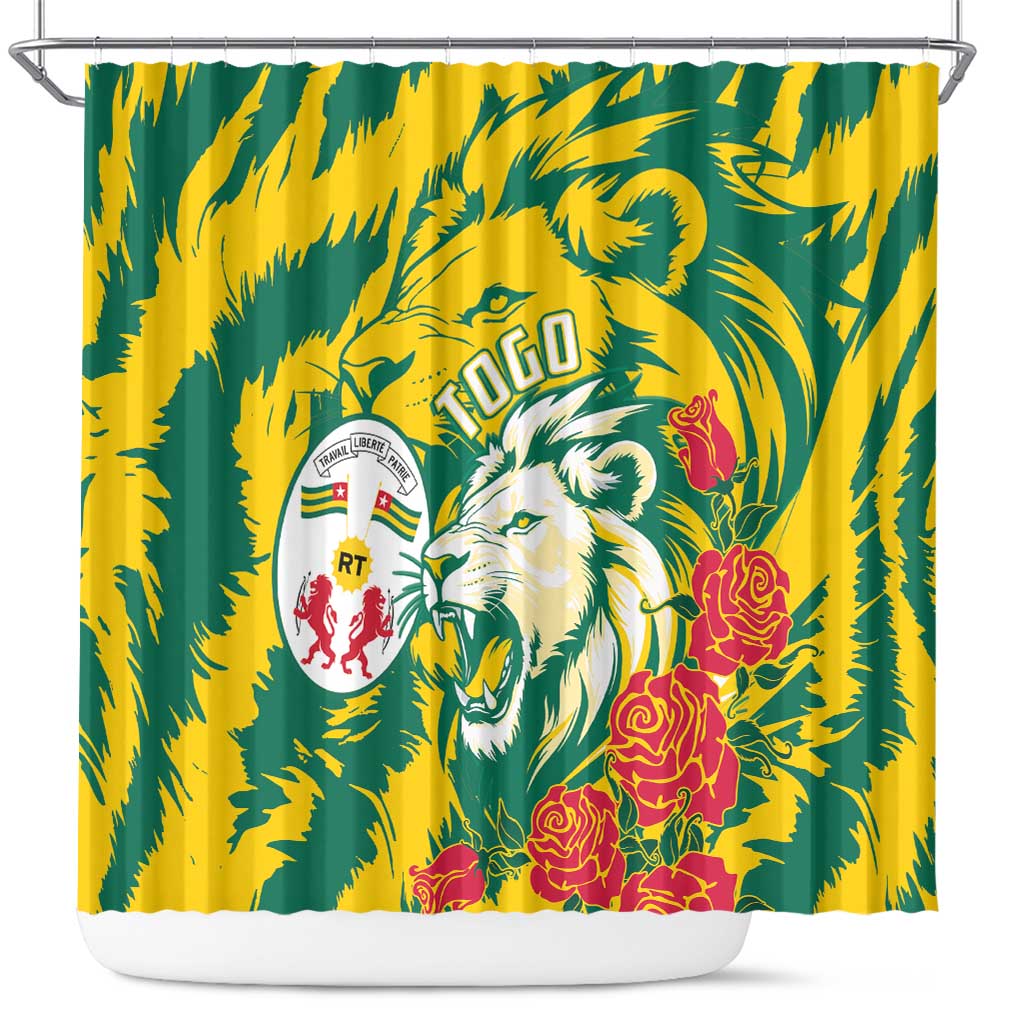 Togo Independence Day Shower Curtain Lion and Rose Proud To Be Togolese