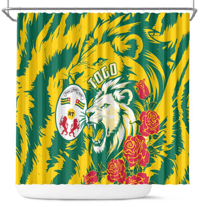 Togo Independence Day Shower Curtain Lion and Rose Proud To Be Togolese