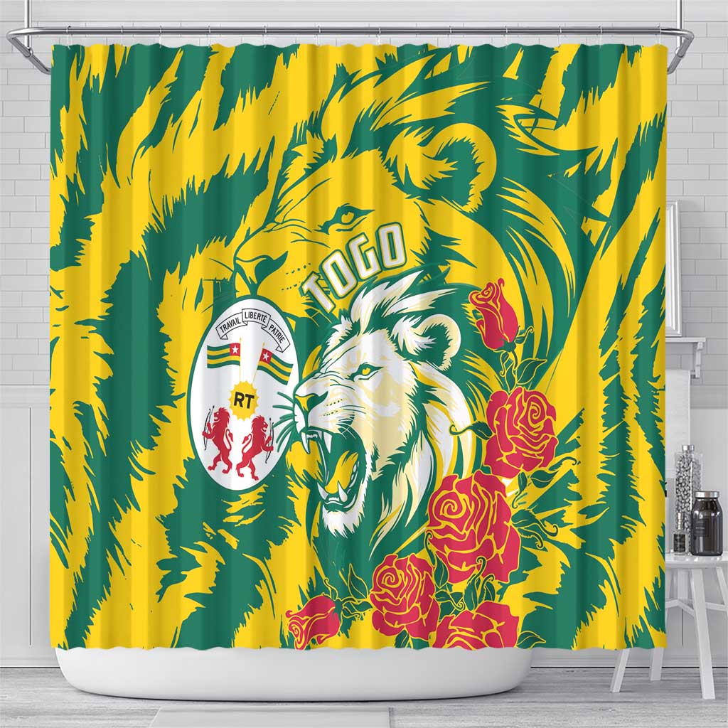 Togo Independence Day Shower Curtain Lion and Rose Proud To Be Togolese