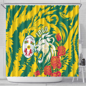Togo Independence Day Shower Curtain Lion and Rose Proud To Be Togolese