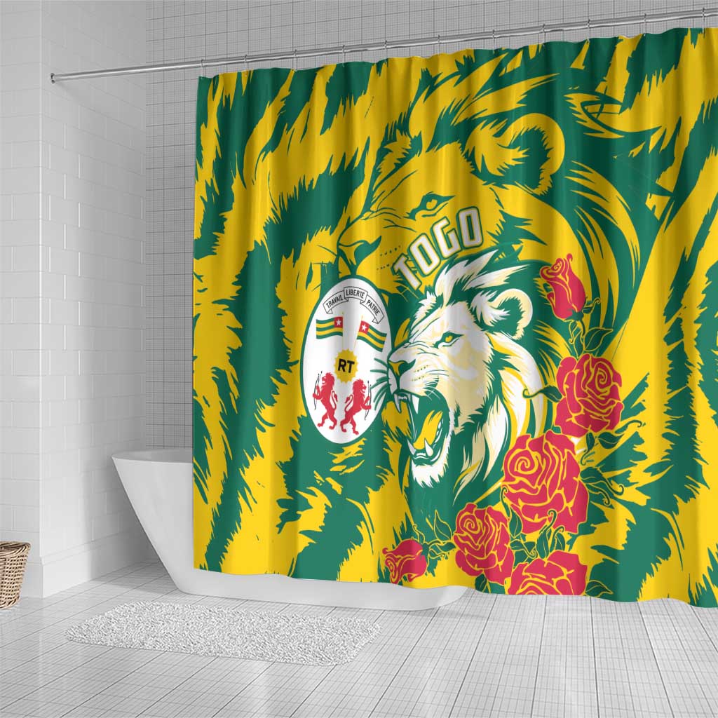 Togo Independence Day Shower Curtain Lion and Rose Proud To Be Togolese