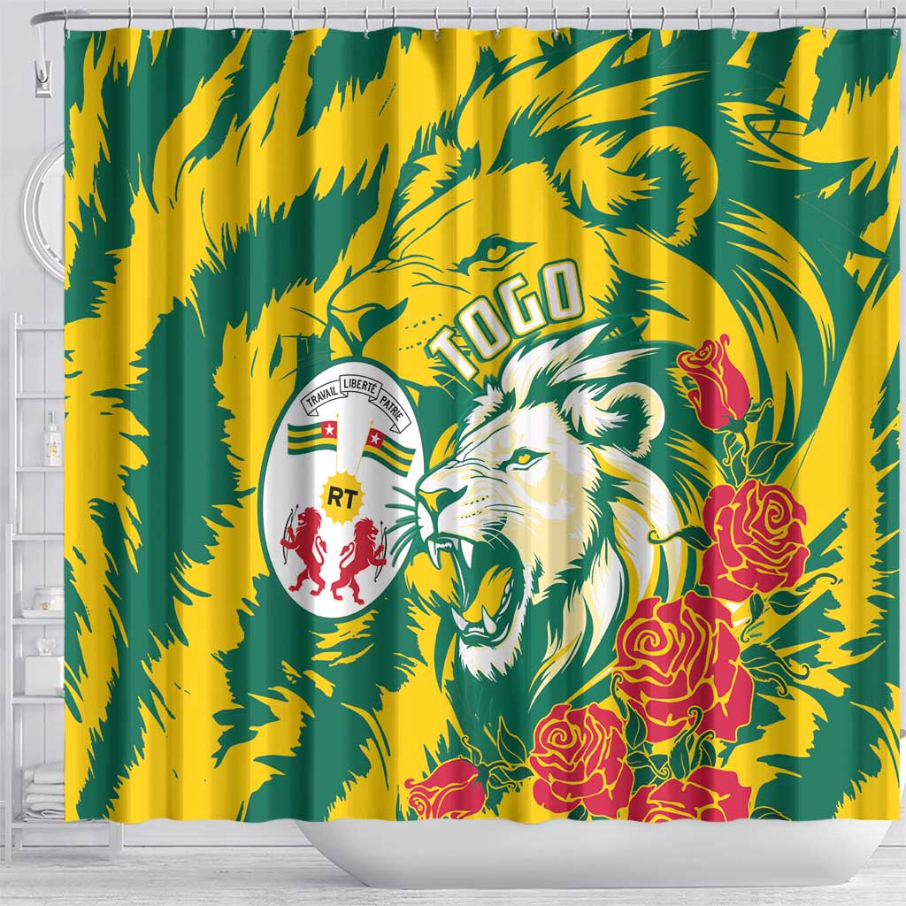 Togo Independence Day Shower Curtain Lion and Rose Proud To Be Togolese