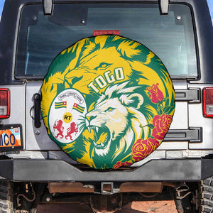 Togo Independence Day Spare Tire Cover Lion and Rose Proud To Be Togolese