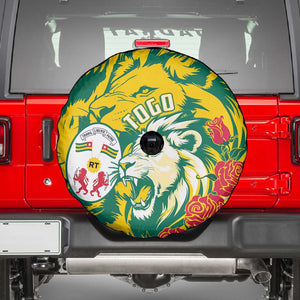 Togo Independence Day Spare Tire Cover Lion and Rose Proud To Be Togolese