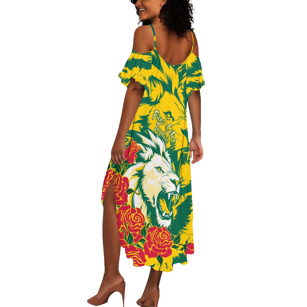 Togo Independence Day Summer Maxi Dress Lion and Rose Proud To Be Togolese