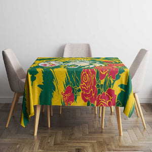 Togo Independence Day Tablecloth Lion and Rose Proud To Be Togolese