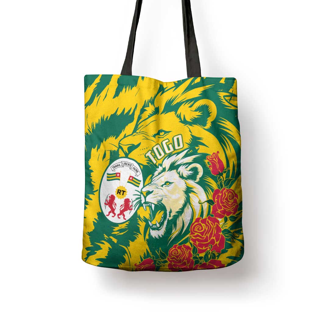 Togo Independence Day Tote Bag Lion and Rose Proud To Be Togolese