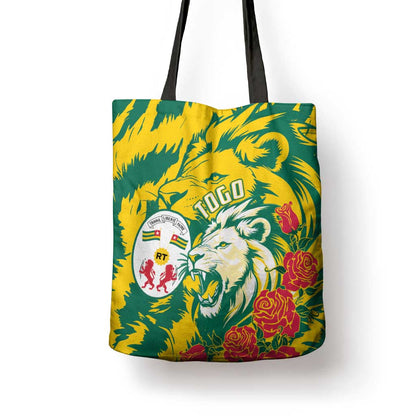 Togo Independence Day Tote Bag Lion and Rose Proud To Be Togolese