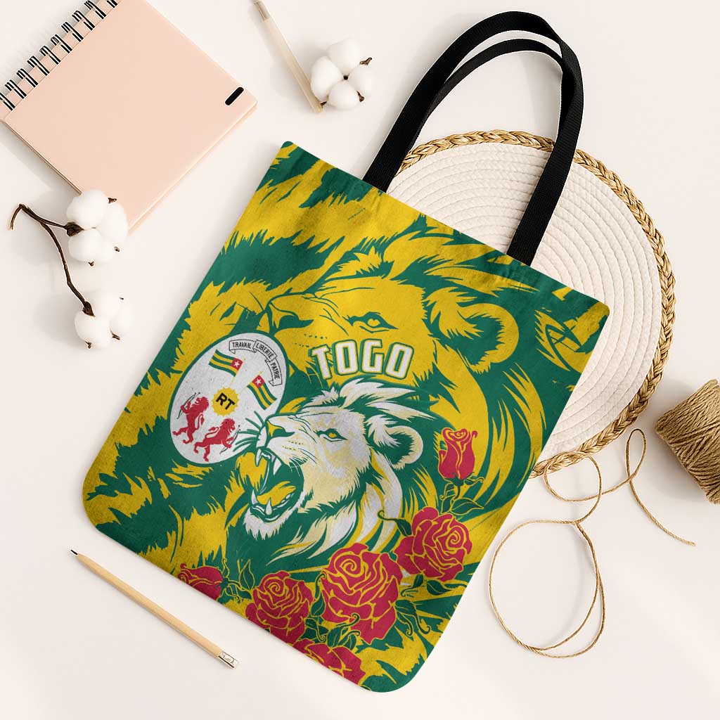 Togo Independence Day Tote Bag Lion and Rose Proud To Be Togolese