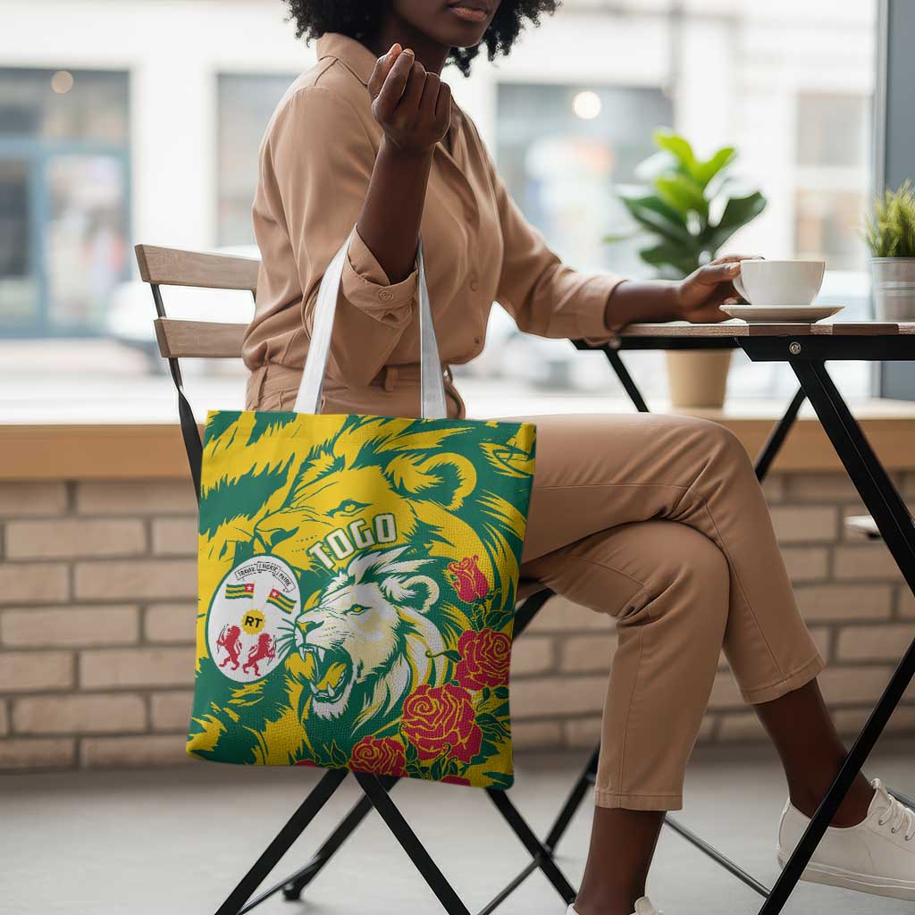 Togo Independence Day Tote Bag Lion and Rose Proud To Be Togolese