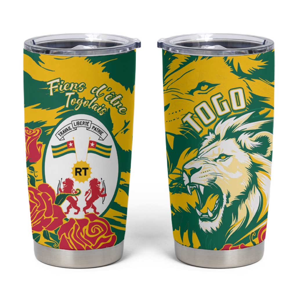Togo Independence Day Tumbler Cup Lion and Rose Proud To Be Togolese