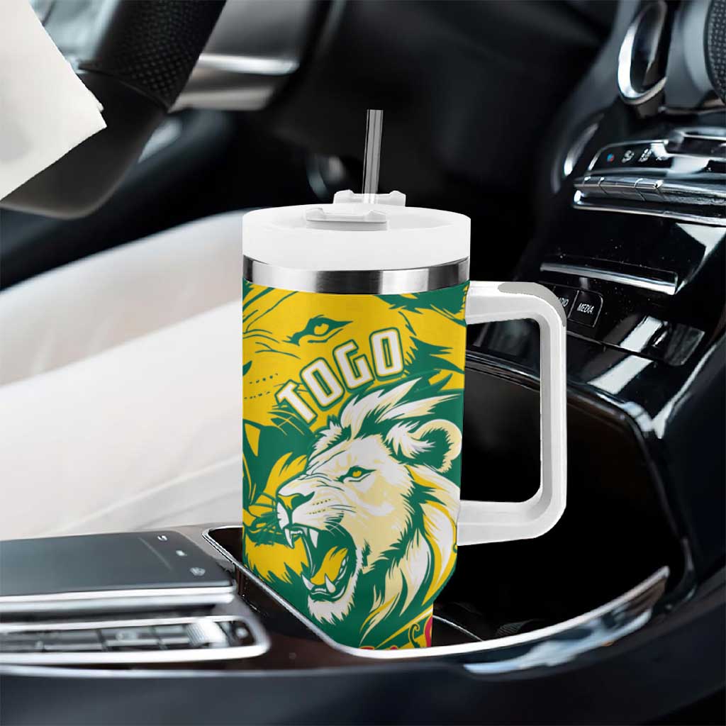 Togo Independence Day Tumbler With Handle Lion and Rose Proud To Be Togolese