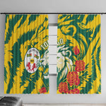 Togo Independence Day Window Curtain Lion and Rose Proud To Be Togolese