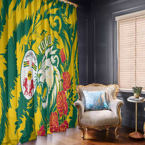 Togo Independence Day Window Curtain Lion and Rose Proud To Be Togolese