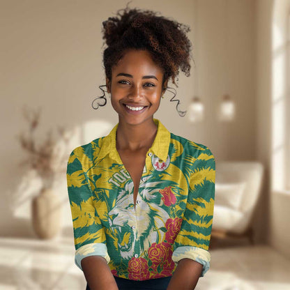 Togo Independence Day Women Casual Shirt Lion and Rose Proud To Be Togolese