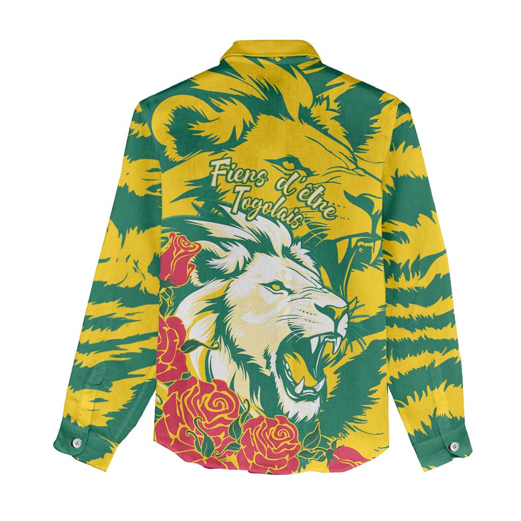 Togo Independence Day Women Casual Shirt Lion and Rose Proud To Be Togolese