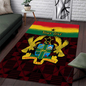 Personalised 1 July Ghana Republic Day Area Rug African Pattern Mix Flag Unique Style