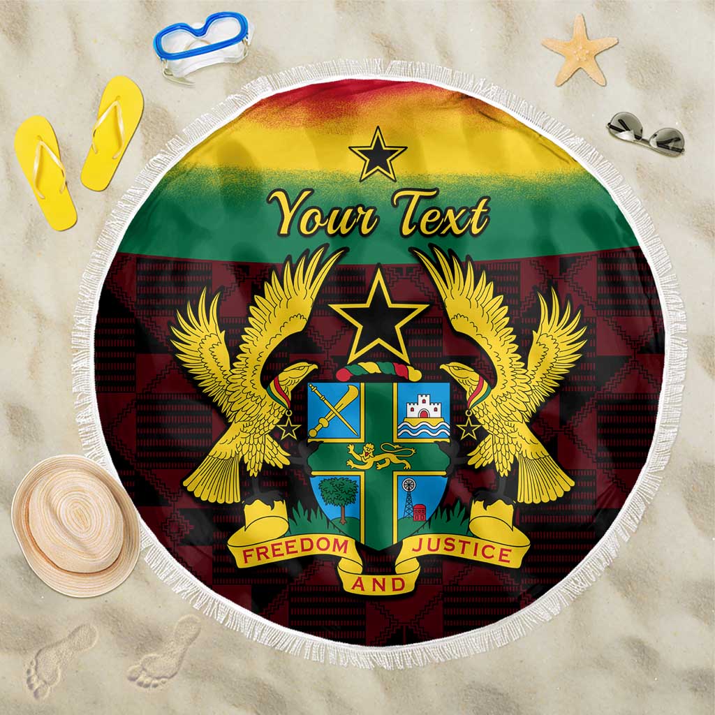 Personalised 1 July Ghana Republic Day Beach Blanket African Pattern Mix Flag Unique Style